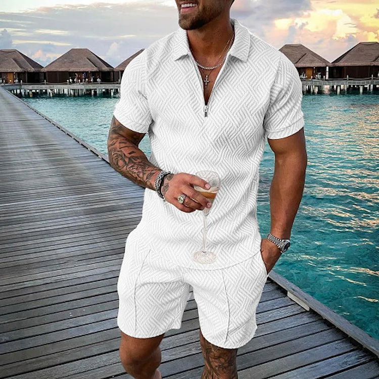 Albin - Ensemble Polo Blanc Infini & Shorts