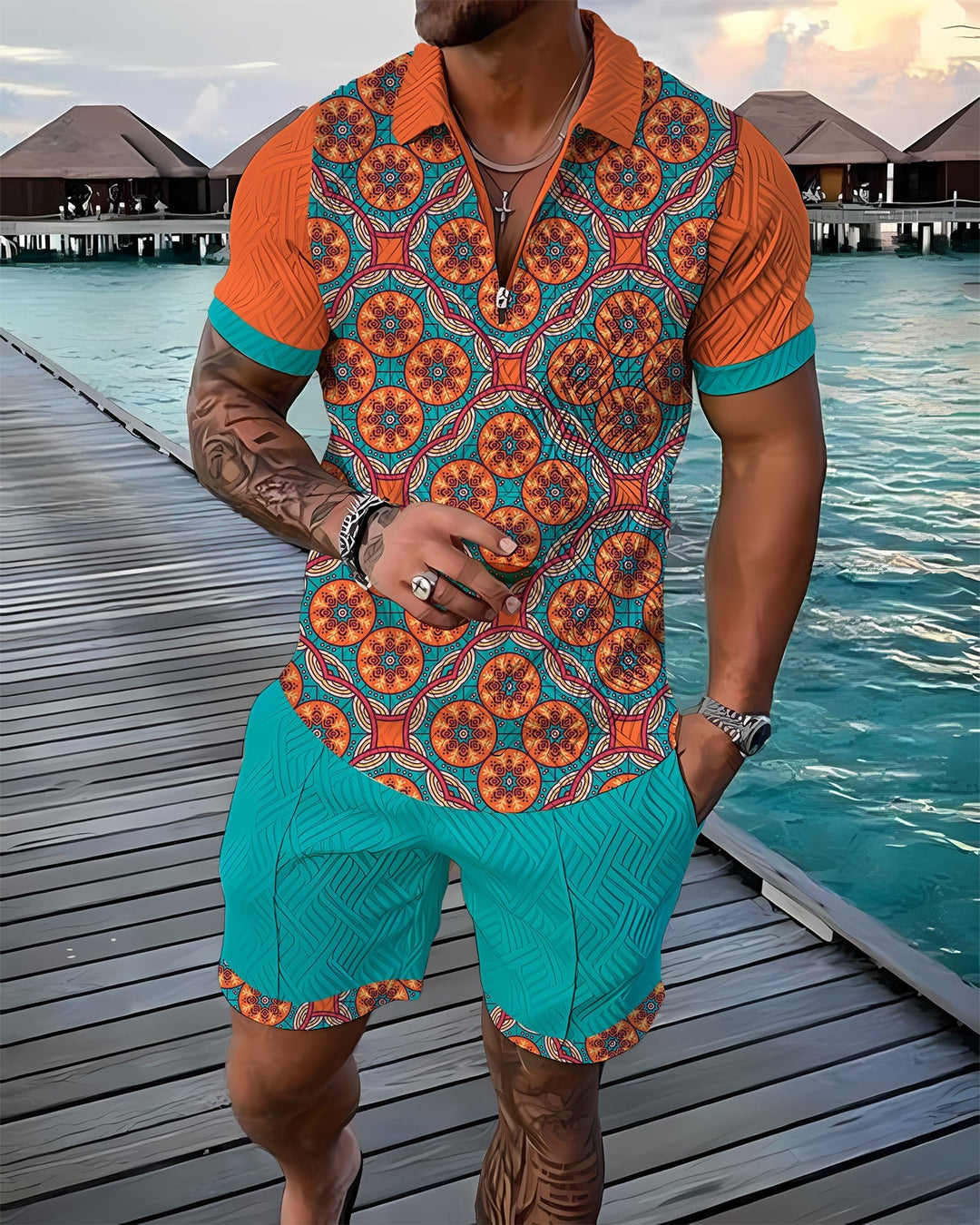 Isak - Ensemble Polo & Shorts Azure
