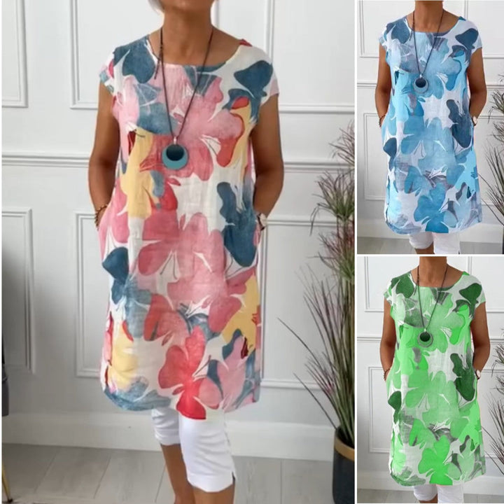 Anita - Robe Élégante à Col Ronde