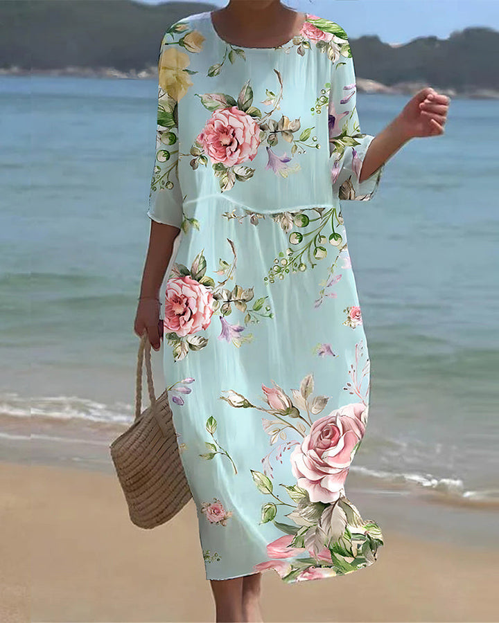 Annalisa – Robe Fleurie Élégante et Confortable
