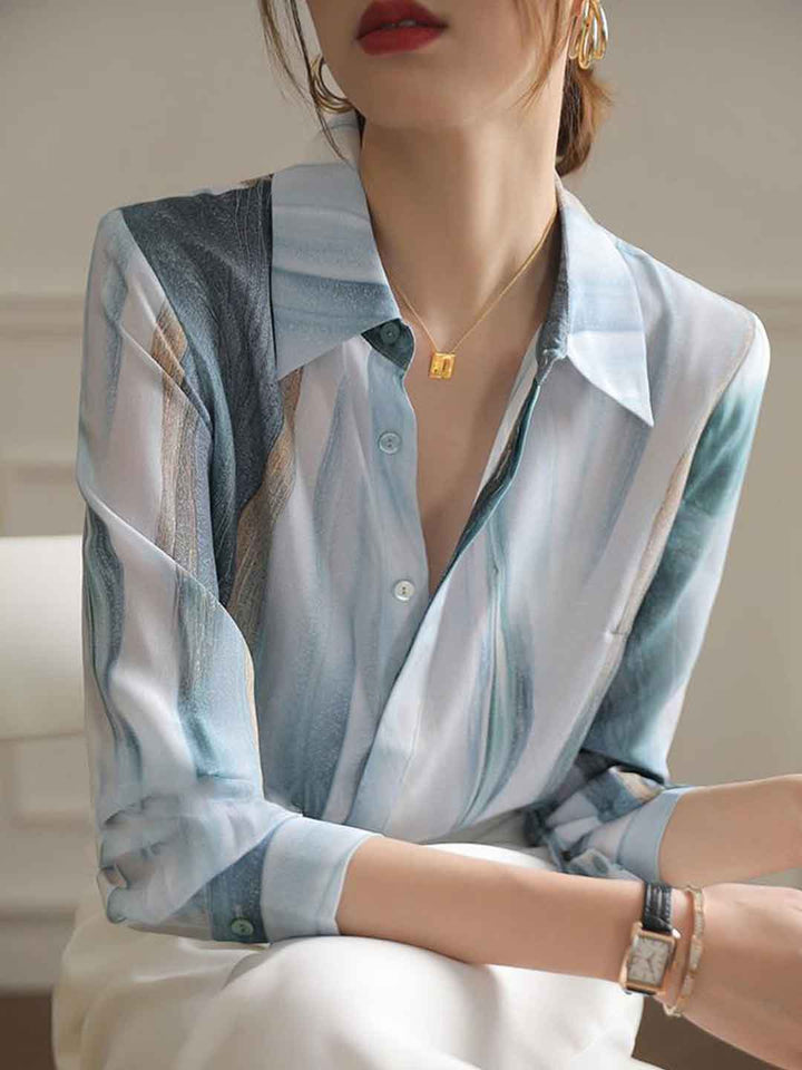 Trinity – Chemisier en satin imprimé