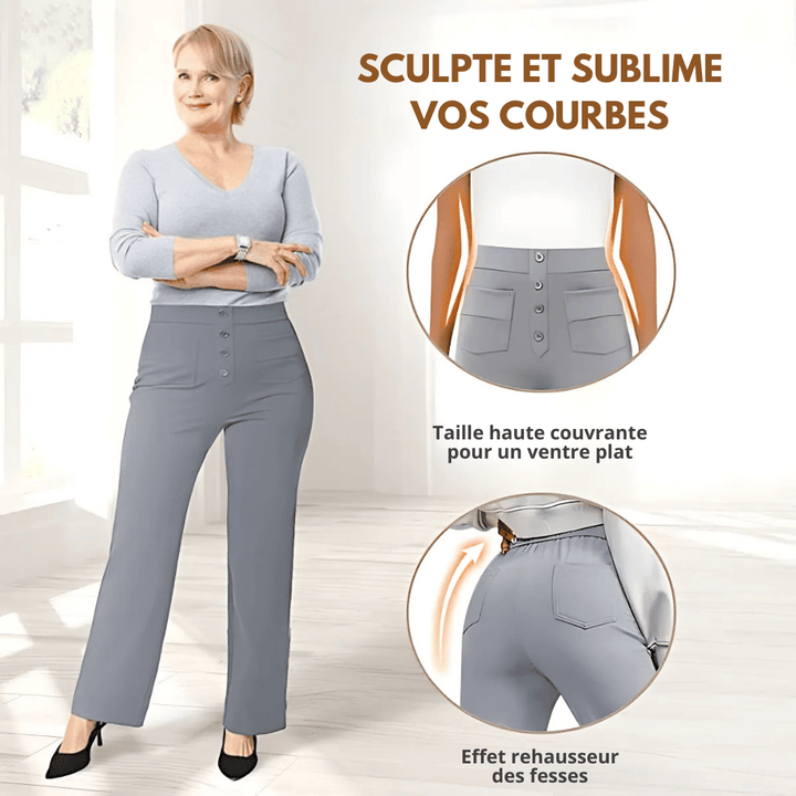 NADIA™ | Pantalon stretch à taille haute