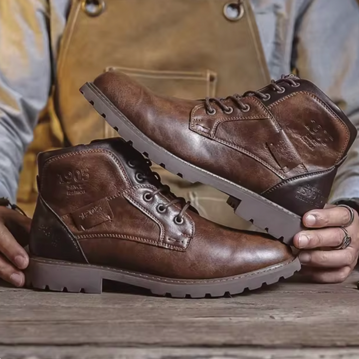 Aaron – Bottes en Cuir Vegan Vintage