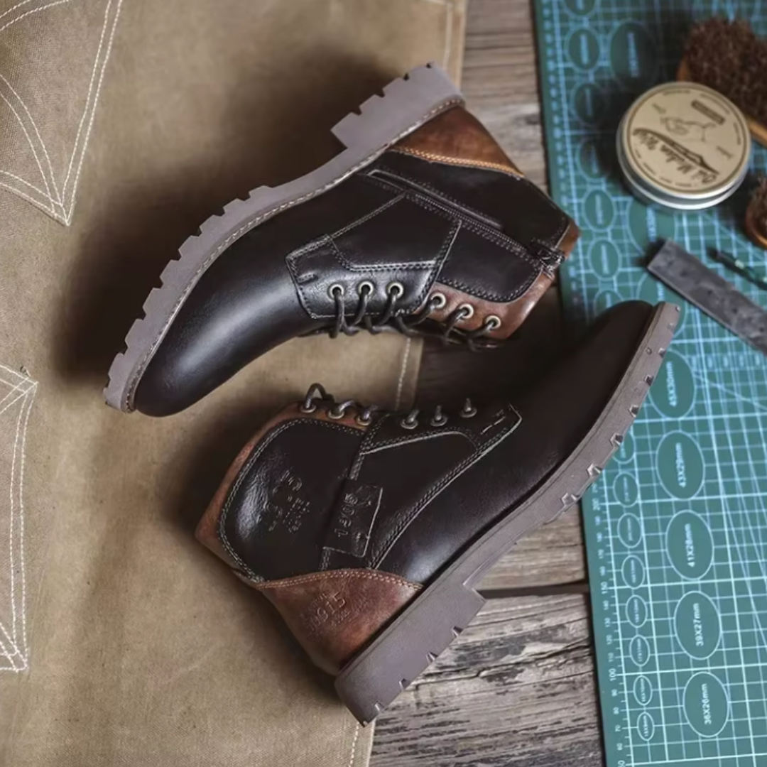 Aaron – Bottes en Cuir Vegan Vintage