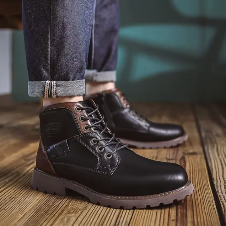 Aaron – Bottes en Cuir Vegan Vintage