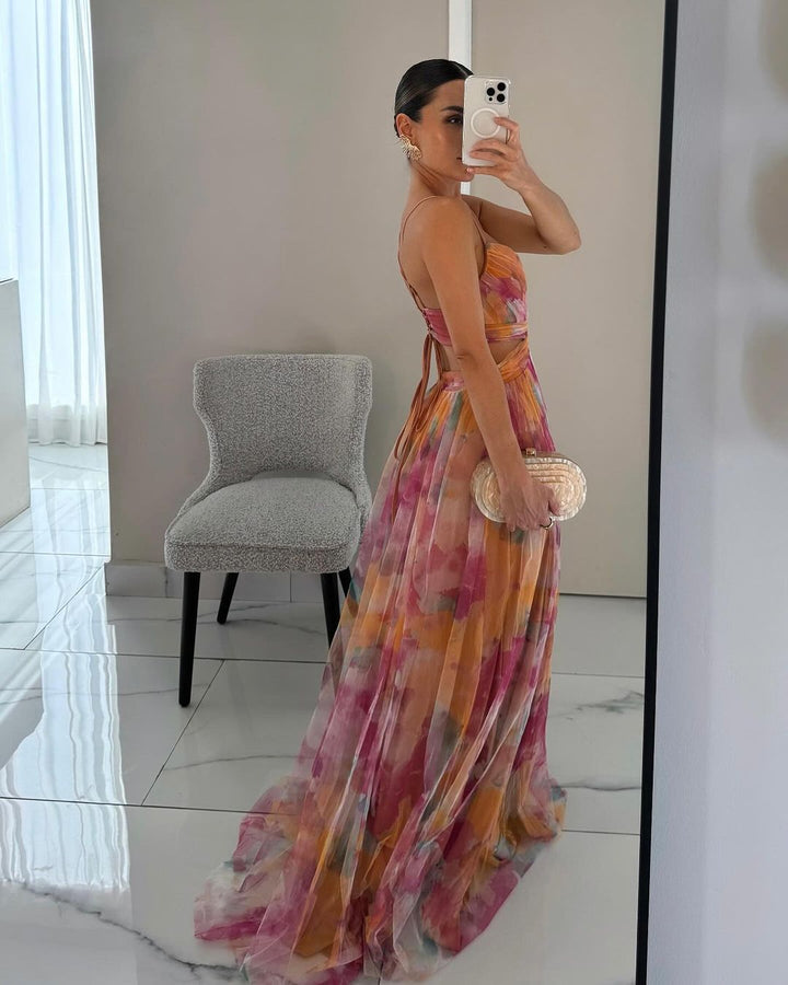 Gisèle – Robe longue fleurie et flatteuse