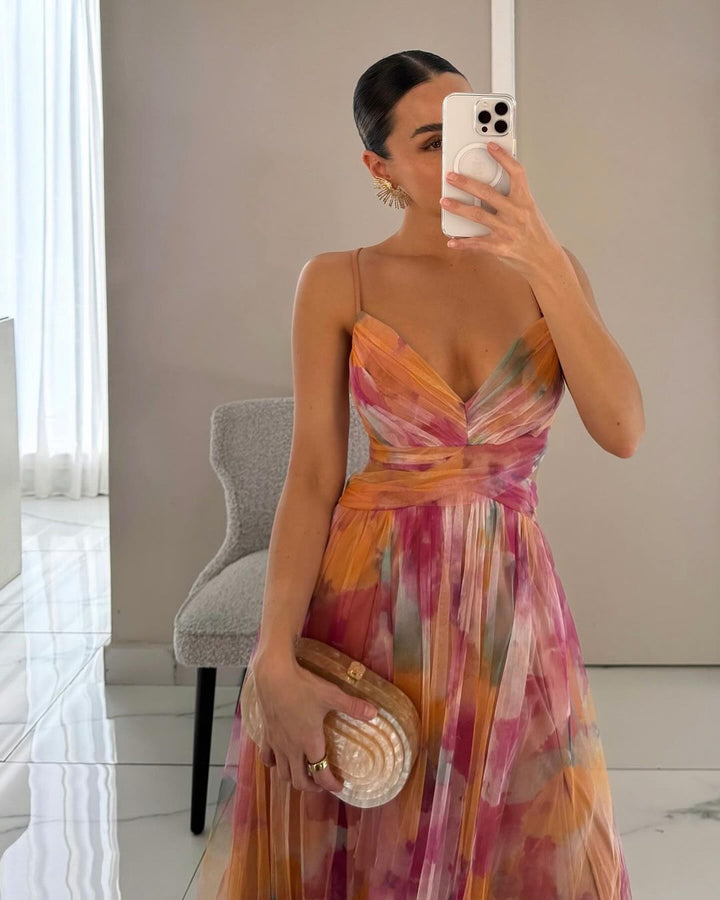Gisèle – Robe longue fleurie et flatteuse