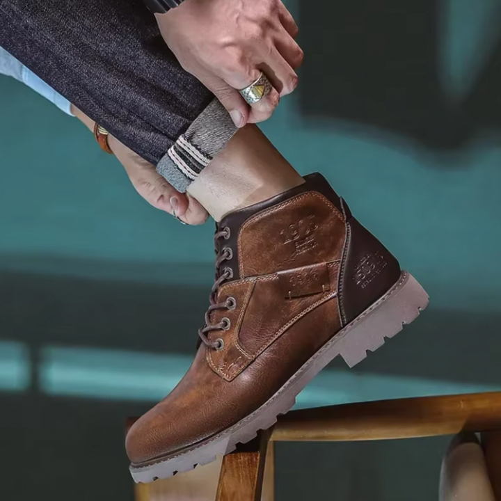 Aaron – Bottes en Cuir Vegan Vintage