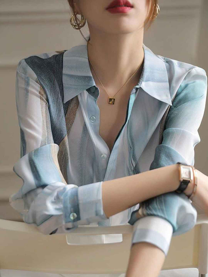 Trinity – Chemisier en satin imprimé