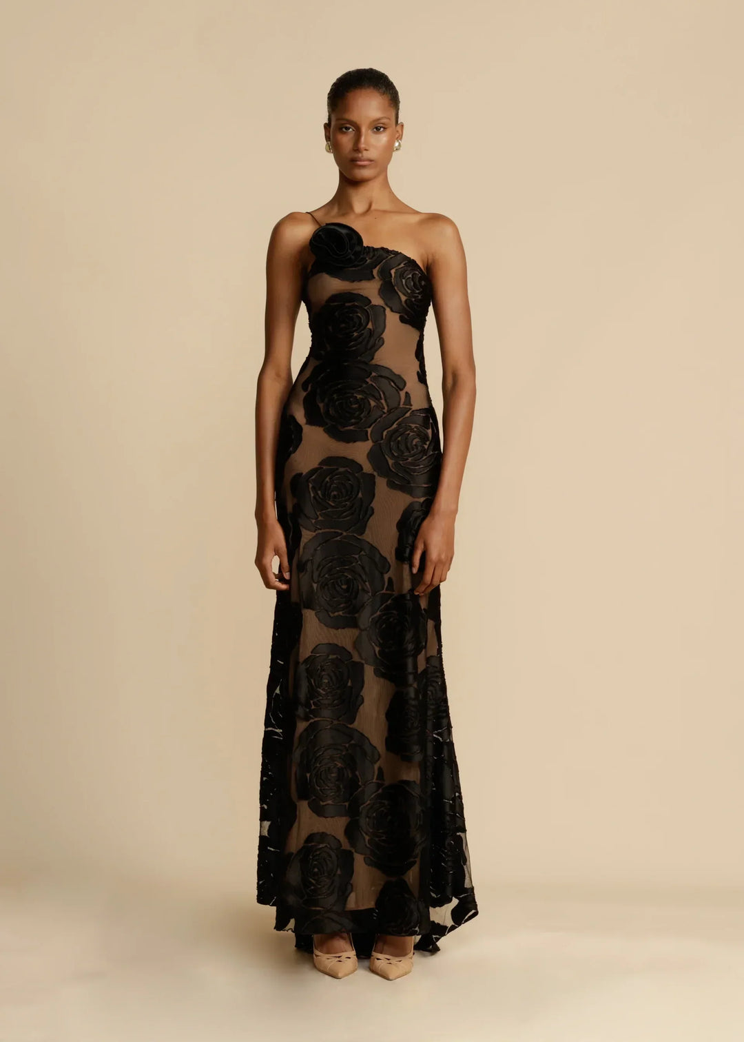 Leila – Robe Longue Brodée à Fleurs