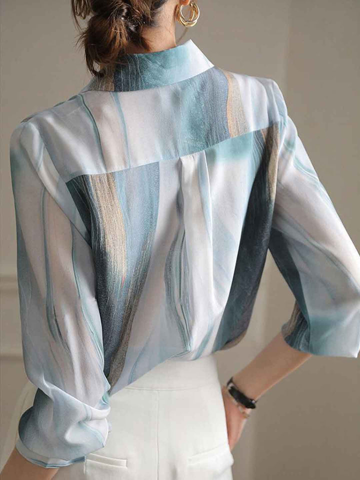 Trinity – Chemisier en satin imprimé