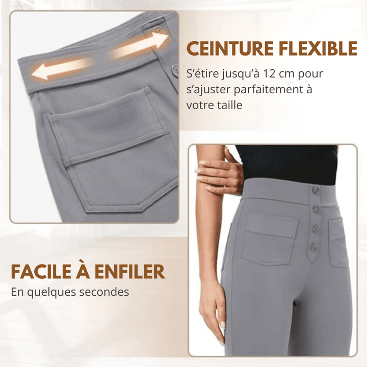 NADIA™ | Pantalon stretch à taille haute