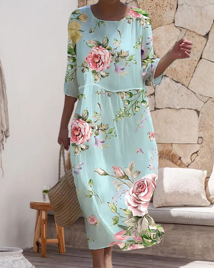 Annalisa – Robe Fleurie Élégante et Confortable