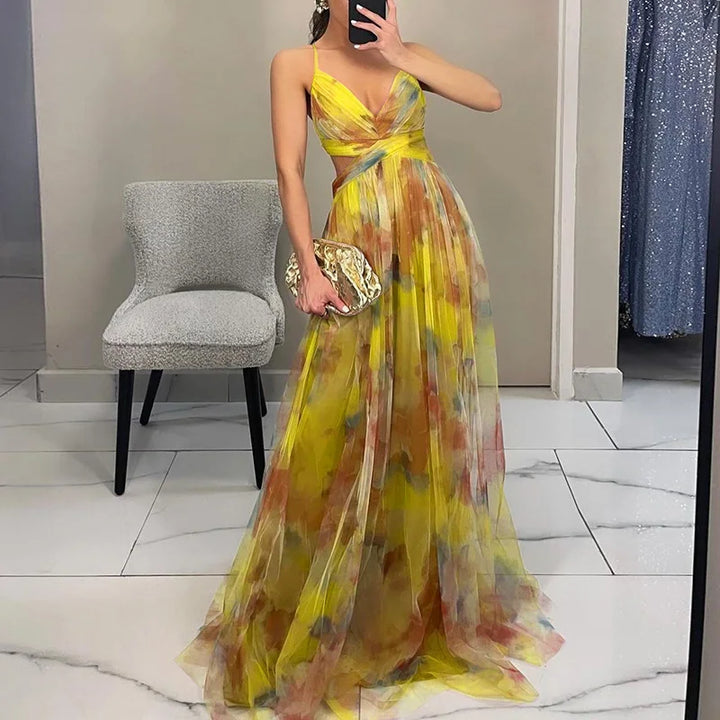 Gisèle – Robe longue fleurie et flatteuse