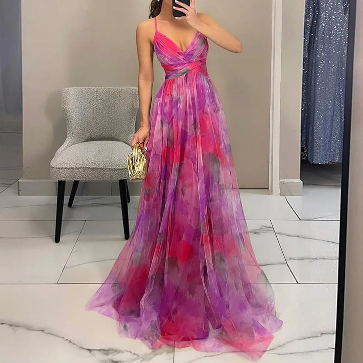 Gisèle – Robe longue fleurie et flatteuse
