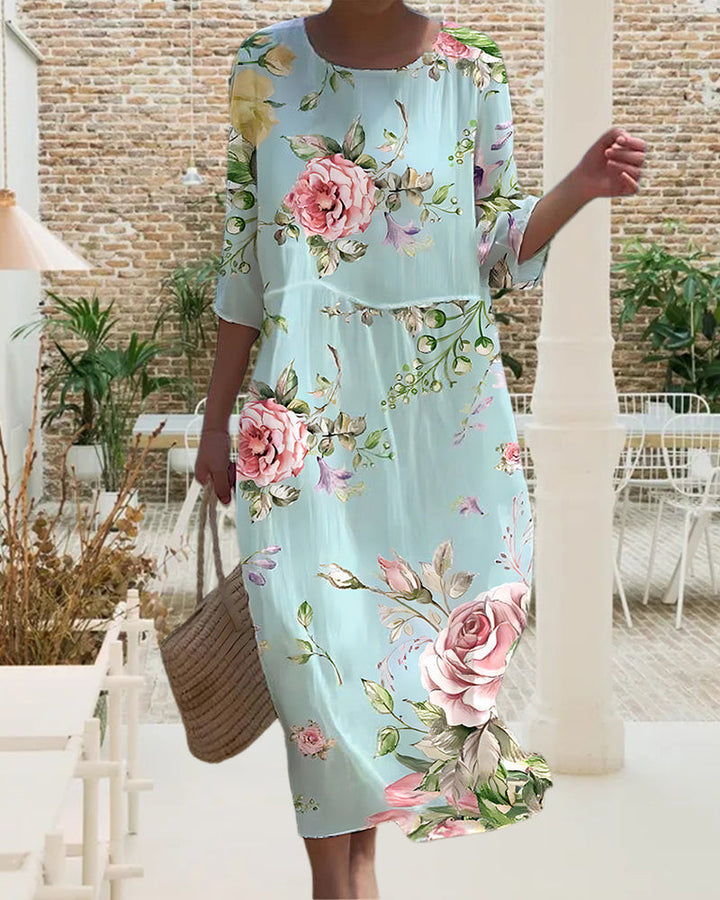 Annalisa – Robe Fleurie Élégante et Confortable