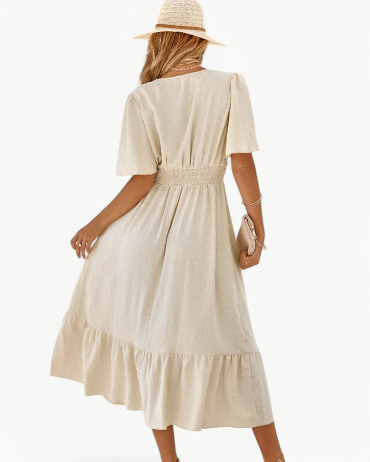 Renée – Robe longue à encolure en V