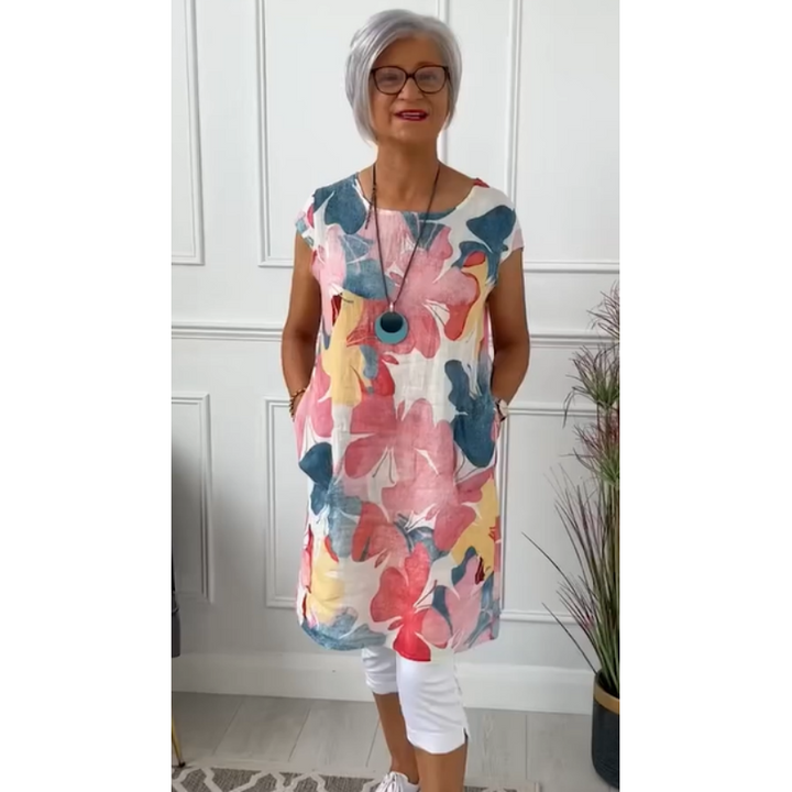 Anita - Robe Élégante à Col Ronde